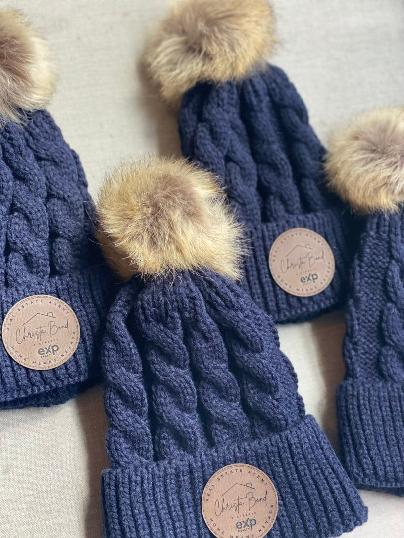 Leather Patch Beanie