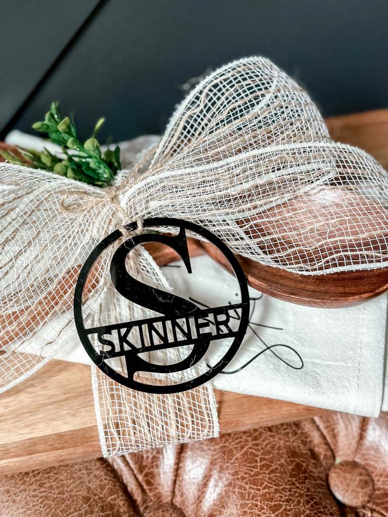 Black Initial Gift Tag / Ornament