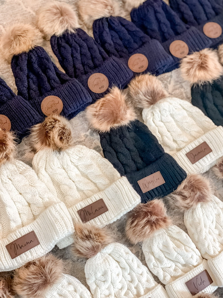 Leather Patch Beanie