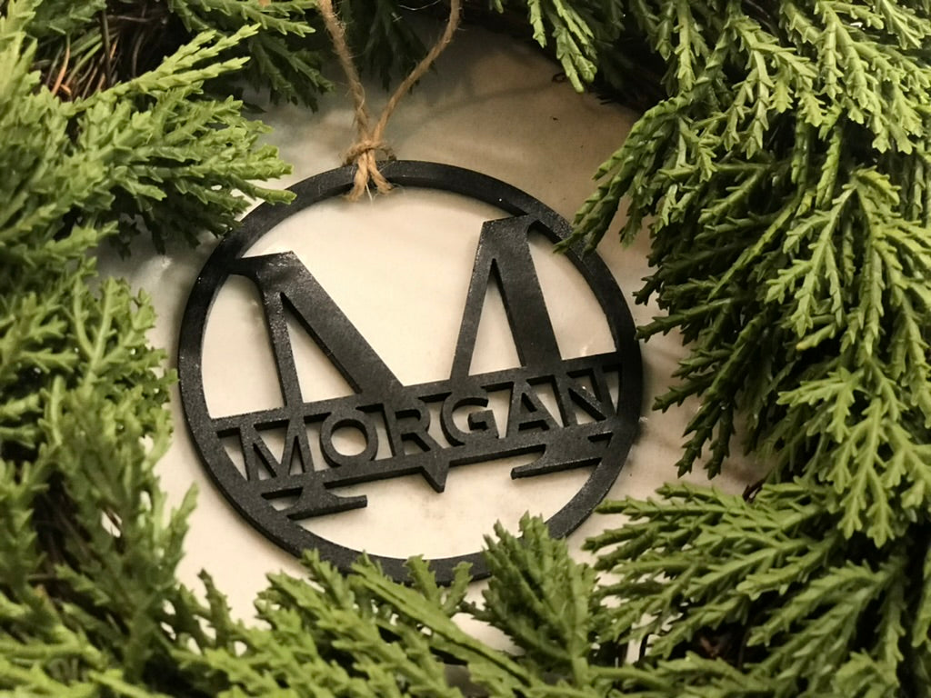 Black Initial Gift Tag / Ornament