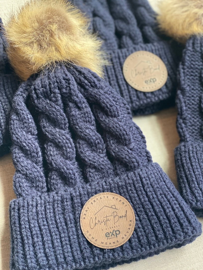 Leather Patch Beanie
