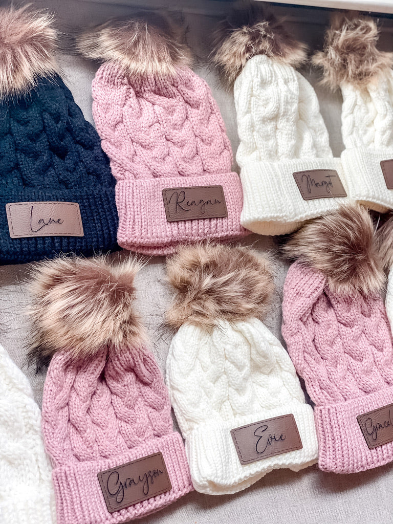 Leather Patch Beanie