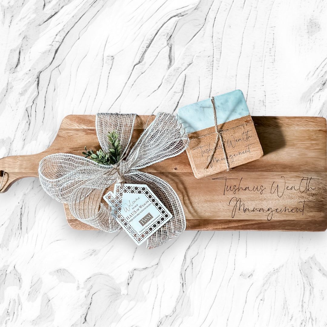Acacia Board + Coaster Gift Set