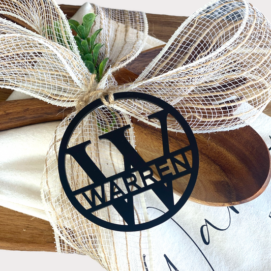 Black Initial Gift Tag / Ornament