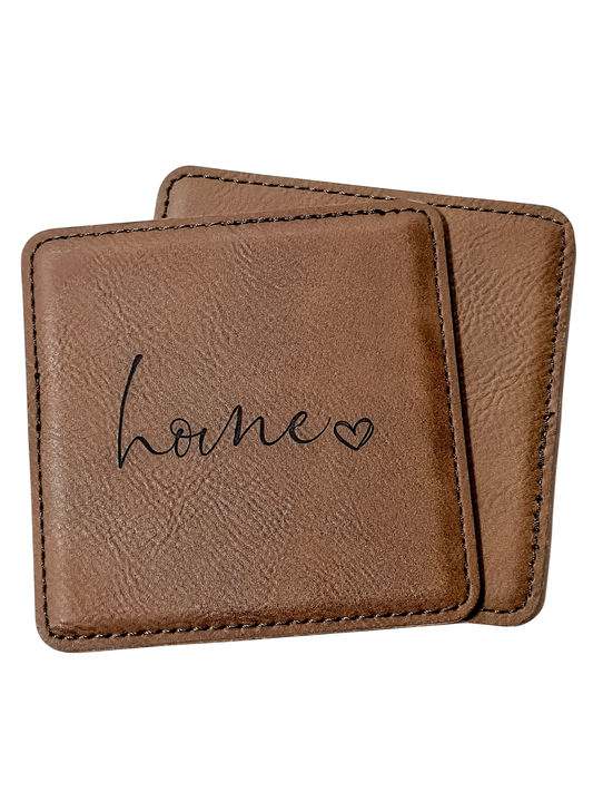 Custom Coaster Set- Leatherette Square- Set of 2 (MIG)