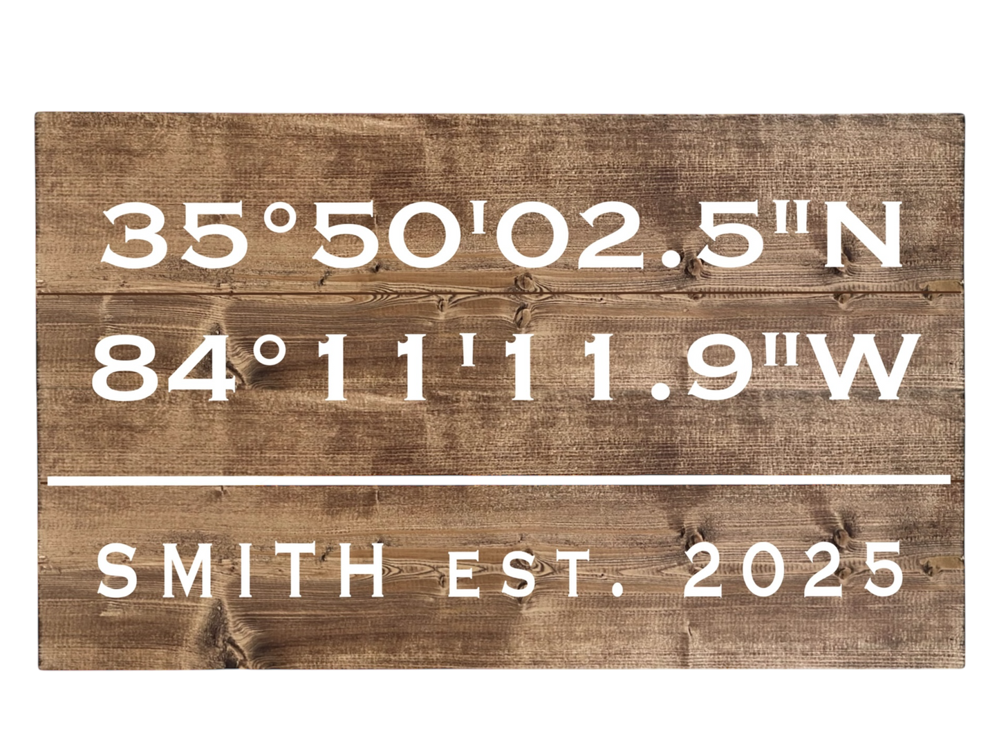 Large Custom Coordinates Sign 10.5" x 20" (MIG)